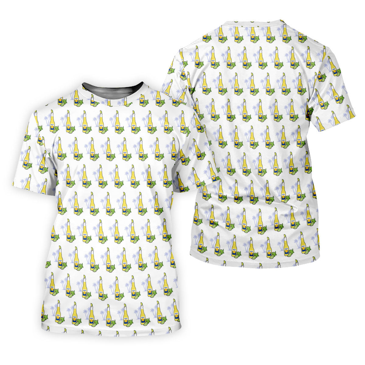 Beer And Lime Palm Tree Pattern Tropical Golf Shirt, Women's Golf Tops, Ladies Golf Shirt SH818