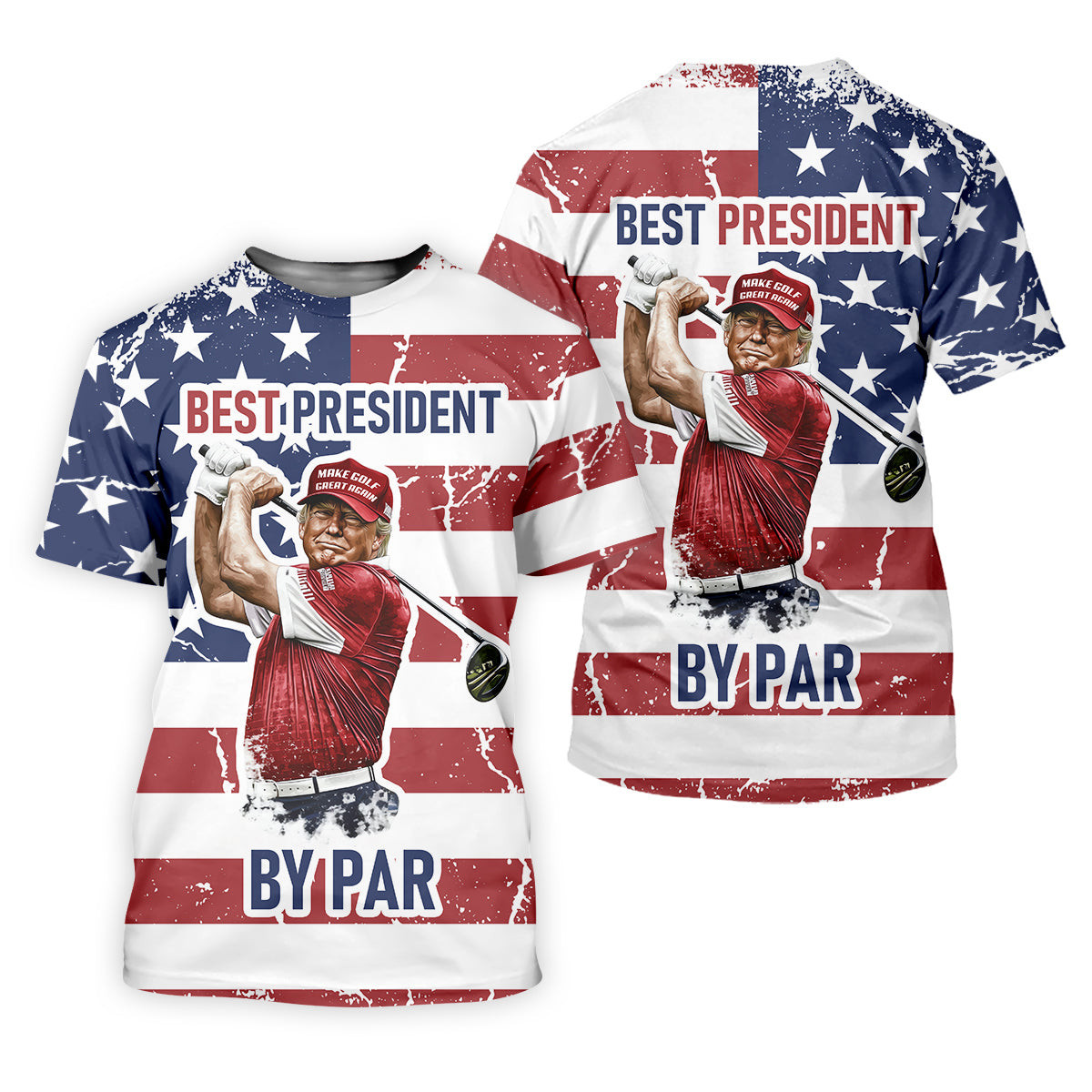 Best President By Par Men's Golf Polo Shirt, Funny Trump Shirt, Christmas Golf Gift SH818