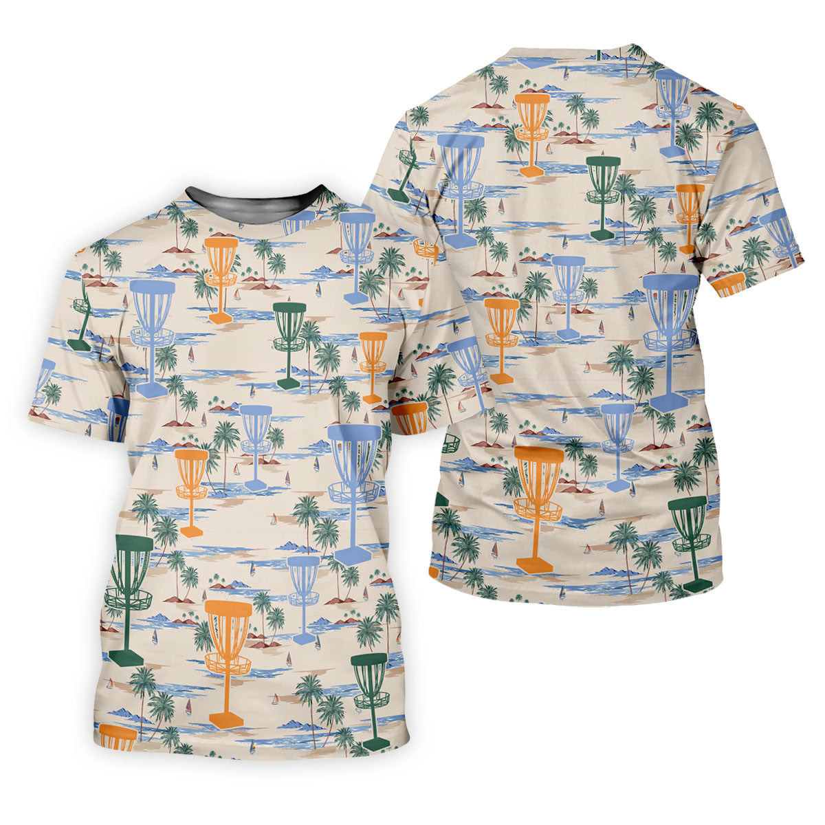 Beach Disc Golf Basket Pattern Polo Shirt, Golf Shirts For Women, Women's Golf Polo SH818