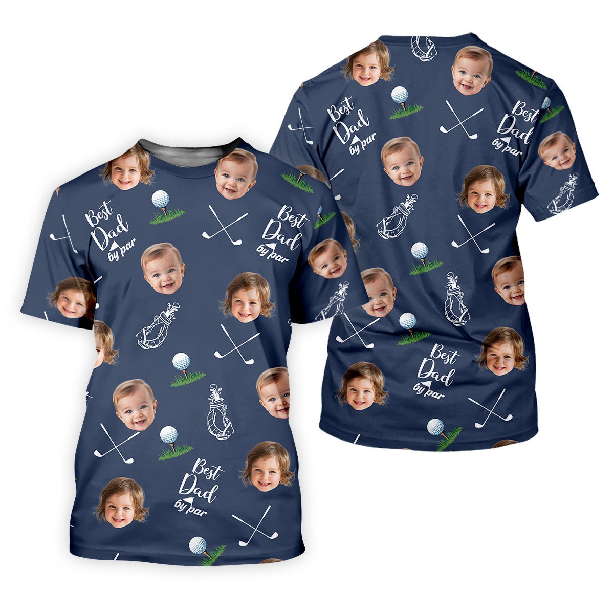 Best Dad By Par Custom Photo Golf Shirt, Fun Golf Shirt, Best Golf Gift For Dad, Dad Golf Gift SH818