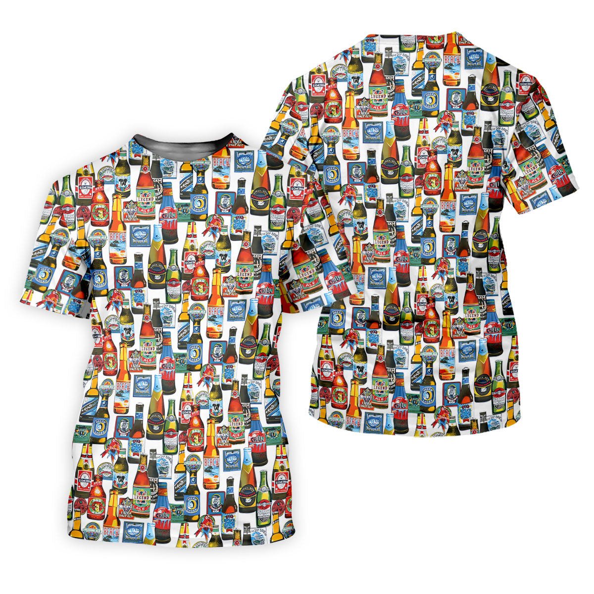 Beer Bottle Labels White Golf Shirt, Men's Funny Golf Shirts, Golf Tops For Men, Golf Shirts For Men SH818