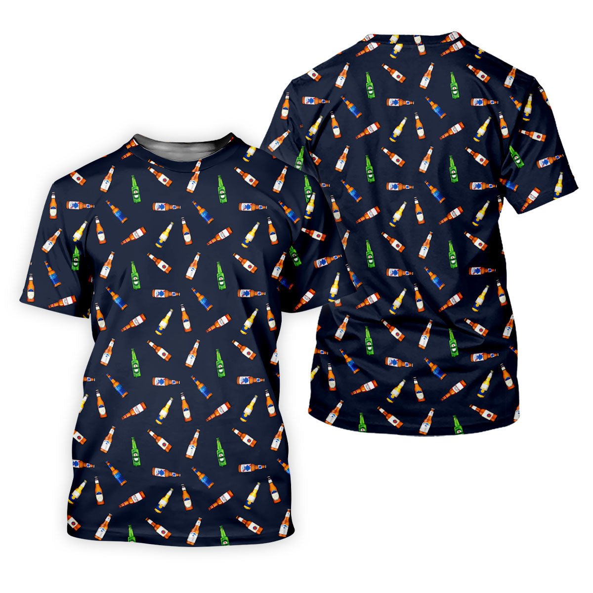 Beer Bottle Labels Seamless Pattern Fun Women's Golf Shirts, Women's Golf Tops, Ladies Golf Shirt SH818