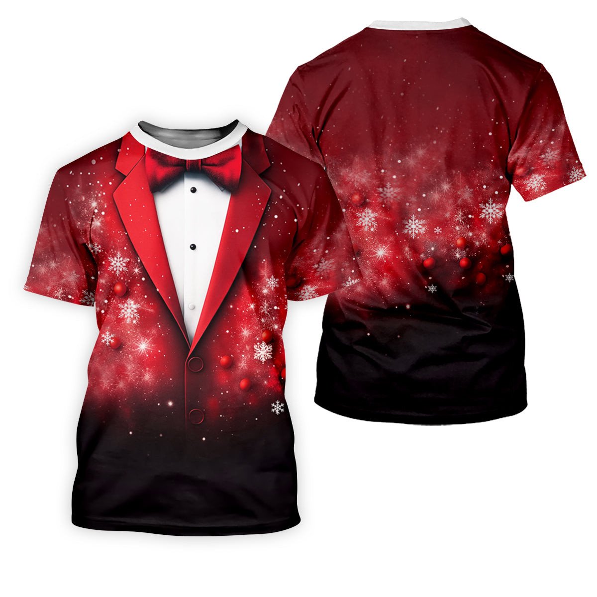 Black And Red Christmas Glitter Print Women Golf Top, Christmas Golf Shirt, Ladies Golf Tops SH818