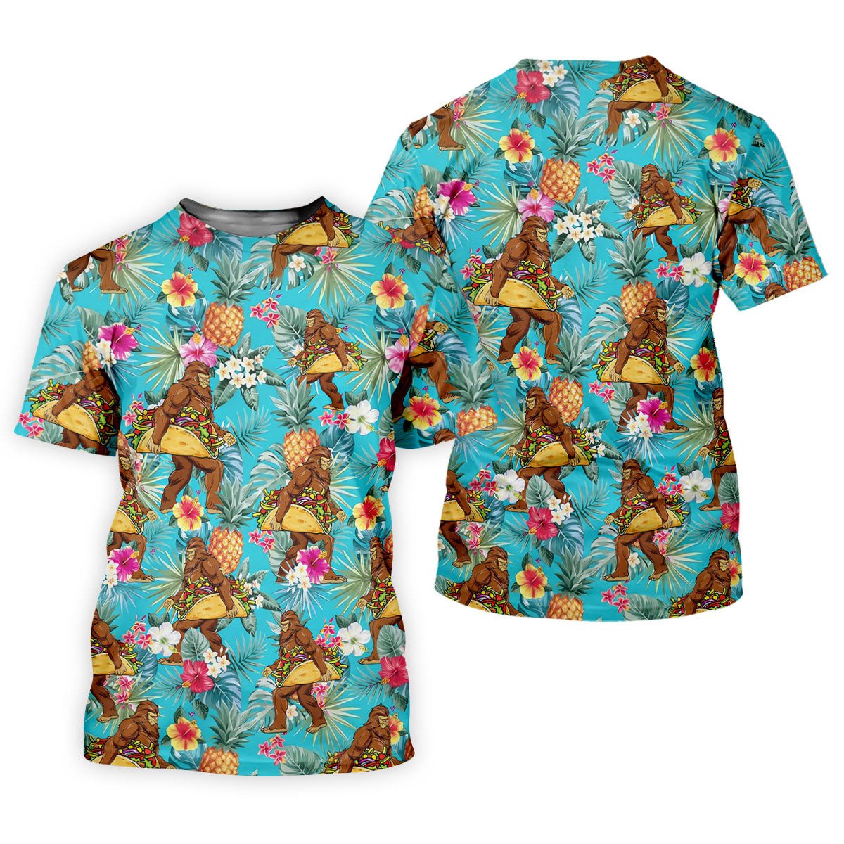 Bigfoot Taco Fiesta Time Hawaiian Golf Shirt, Cinco De Mayo Celebration Golf Shirt For Women SH818