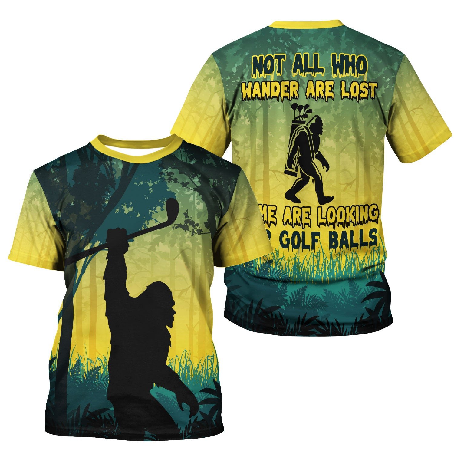 Bigfoot Men's Golf Polo Shirt, Golfing Apparel, Mens Golf Gift, Funny Golf Shirt SH818