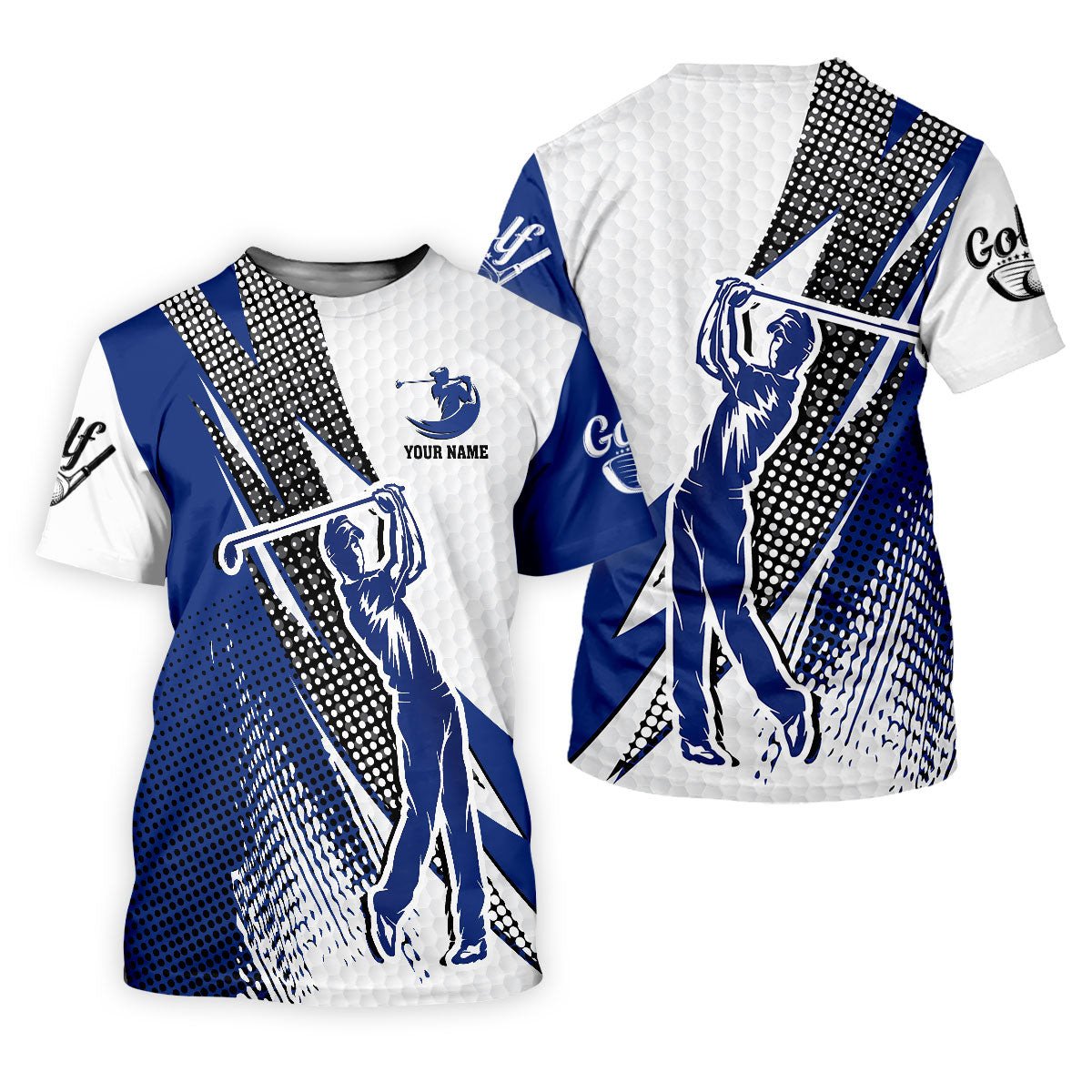 Blue White Golf Men's Golf Polo Shirt, Customized Golf Polos, Mens Golf Gift, Funny Golf Shirt SH818
