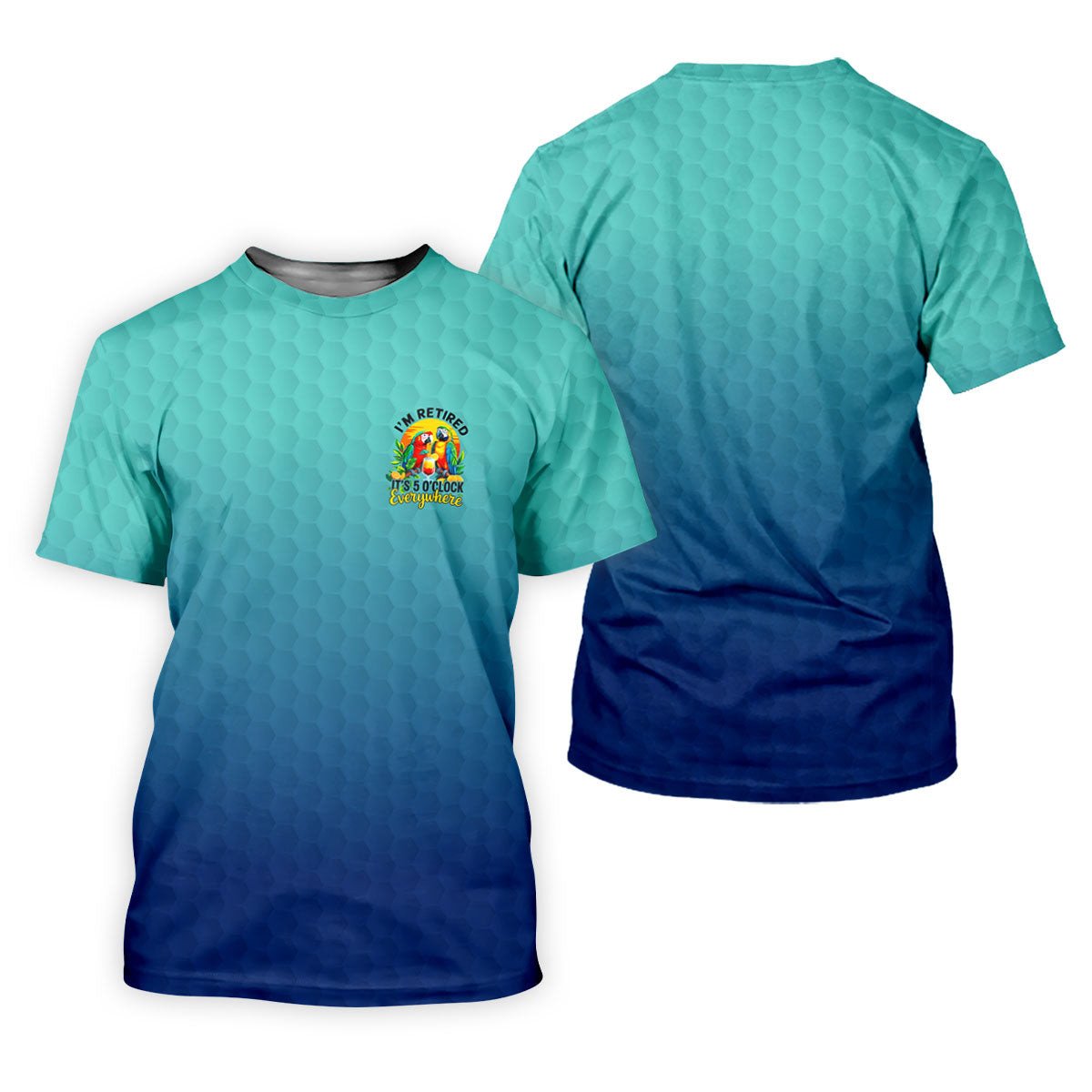 Blue Tropical Parrot Retirement Golf Polo Shirt, Mens Golf Polo, Golf Apparel For Men SH818