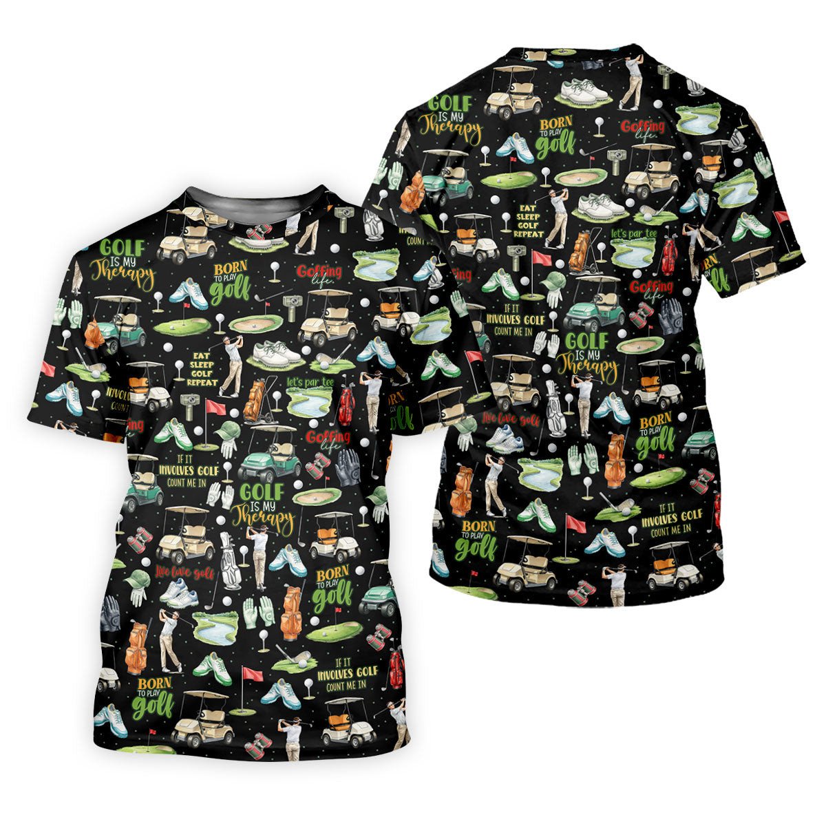 Born To Play Golf Let's Par Tee Black Golf Shirt, Fun Women's Golf Shirts, Ladies Golf Shirts, Golfing Apparel SH818