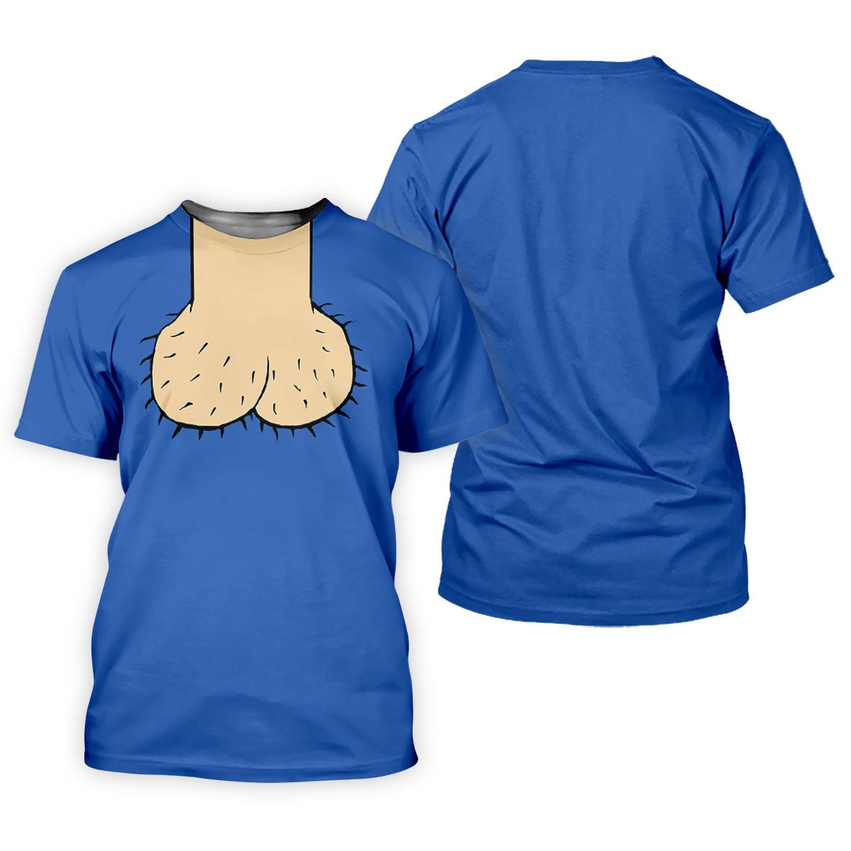 Blue Funny Dickhead Faux Chest Golf Shirt, Men's Polo Shirts, Polo Shirts For Men SH818