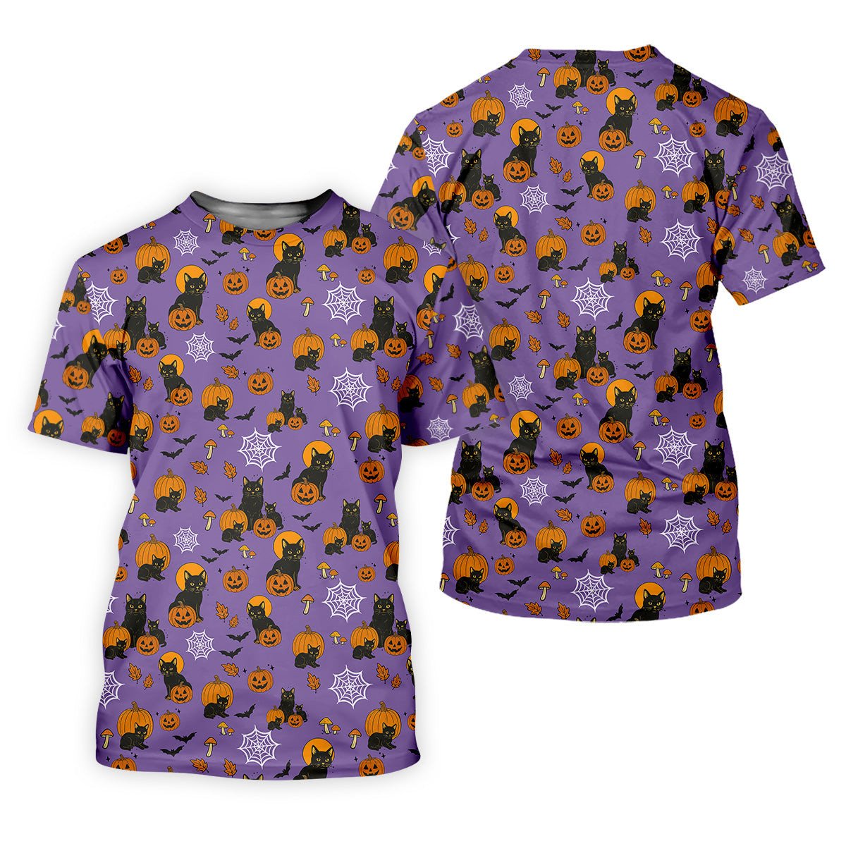 Halloween Cat Pumpkin Purple Golf Shirt, Sleeveless Polo Shirt, Ladies Golf Shirts, Golf Hoodie SH818