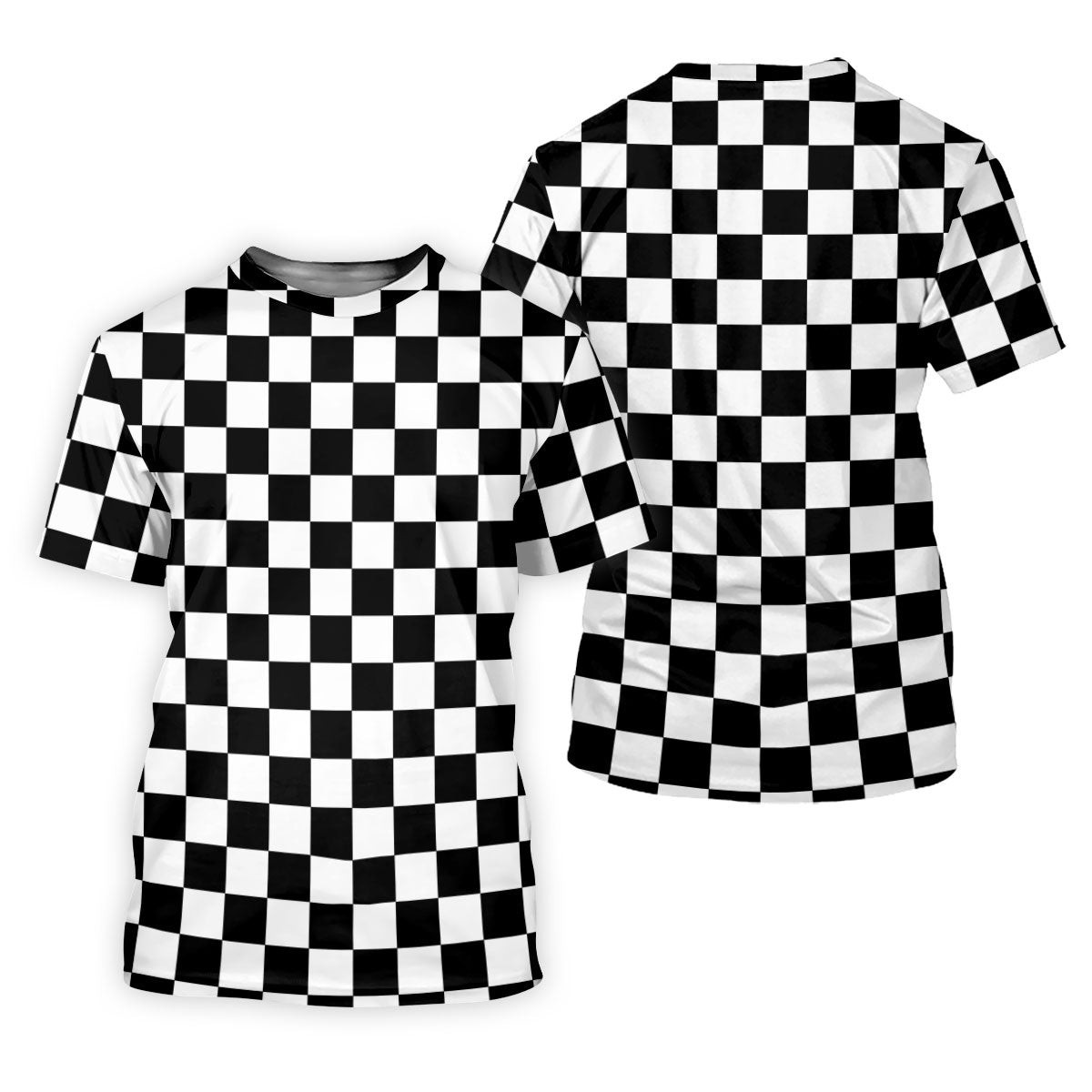 Black White Checkerboard Golf Shirt, Racing Flag Men's Golf Polo, Polo Shirts For Men SH818
