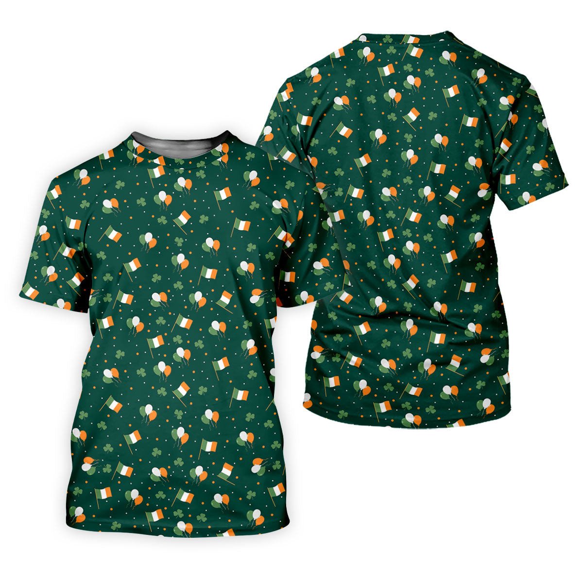 Blue White Orange Confetti Balloons Irish Flag St Patrick's Day Golf Shirt, Women's Golf Tops, Ladies Golf Shirts SH818
