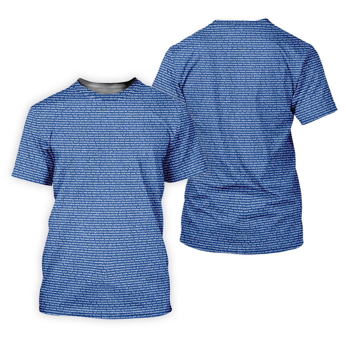 Blue Text Pattern Golf Polo Shirt, Ladies Golf Shirts, Golf Tops For Women SH818
