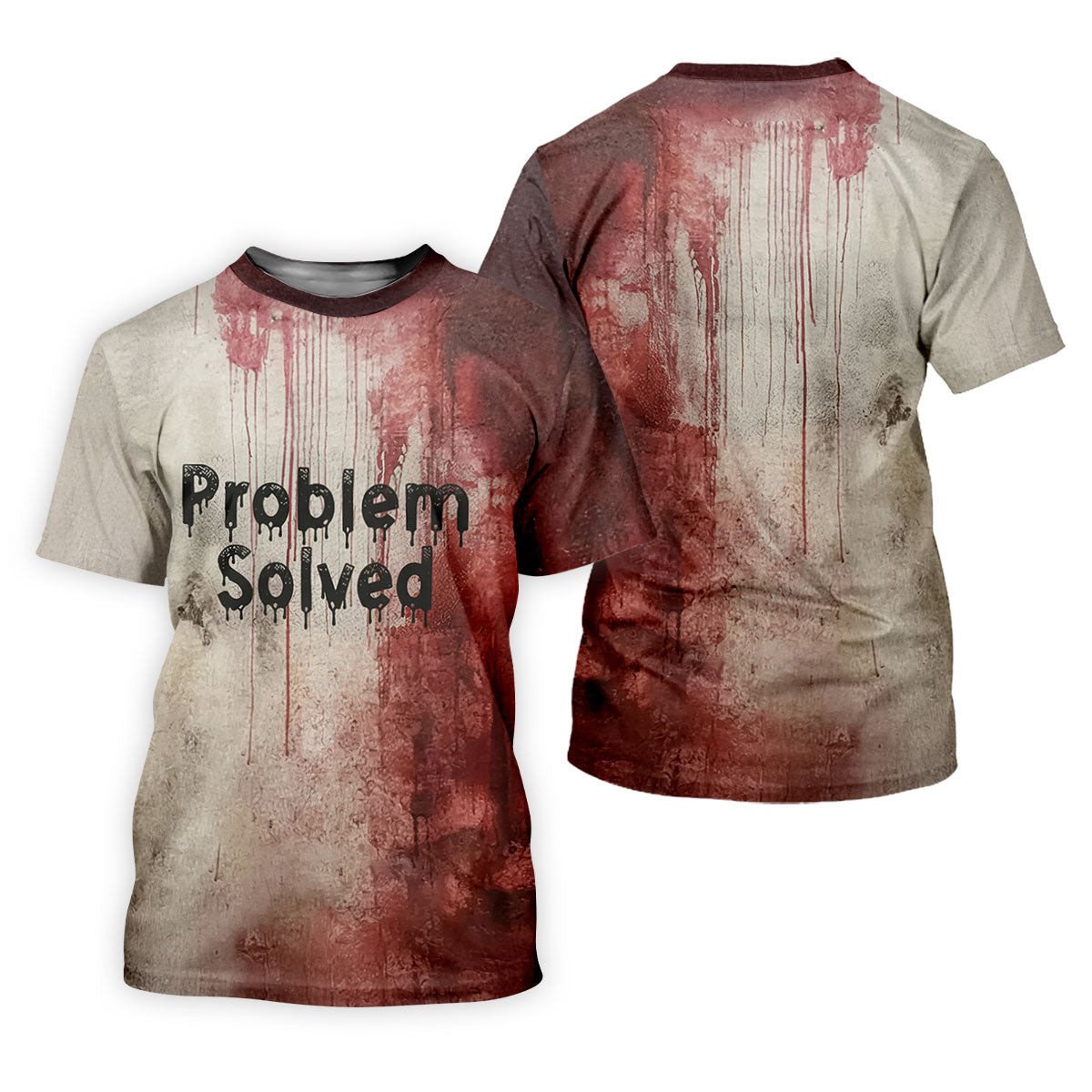 Bloody Problem Solved Men's Golf Shirts, Halloween Golf Shirt, Halloween Theme Shirts, Fun Golf Shirts For Mens SH818