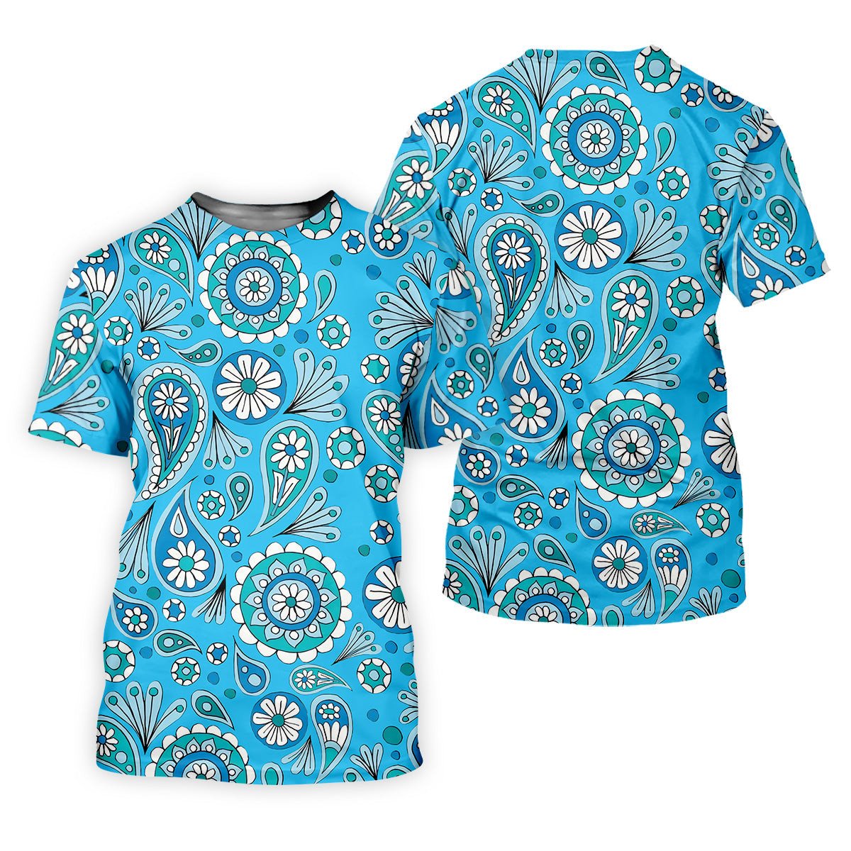 Blue Paisley Seamless Pattern Women Golf Top, Golf Shirt For Women, Ladies Golf Polos SH818
