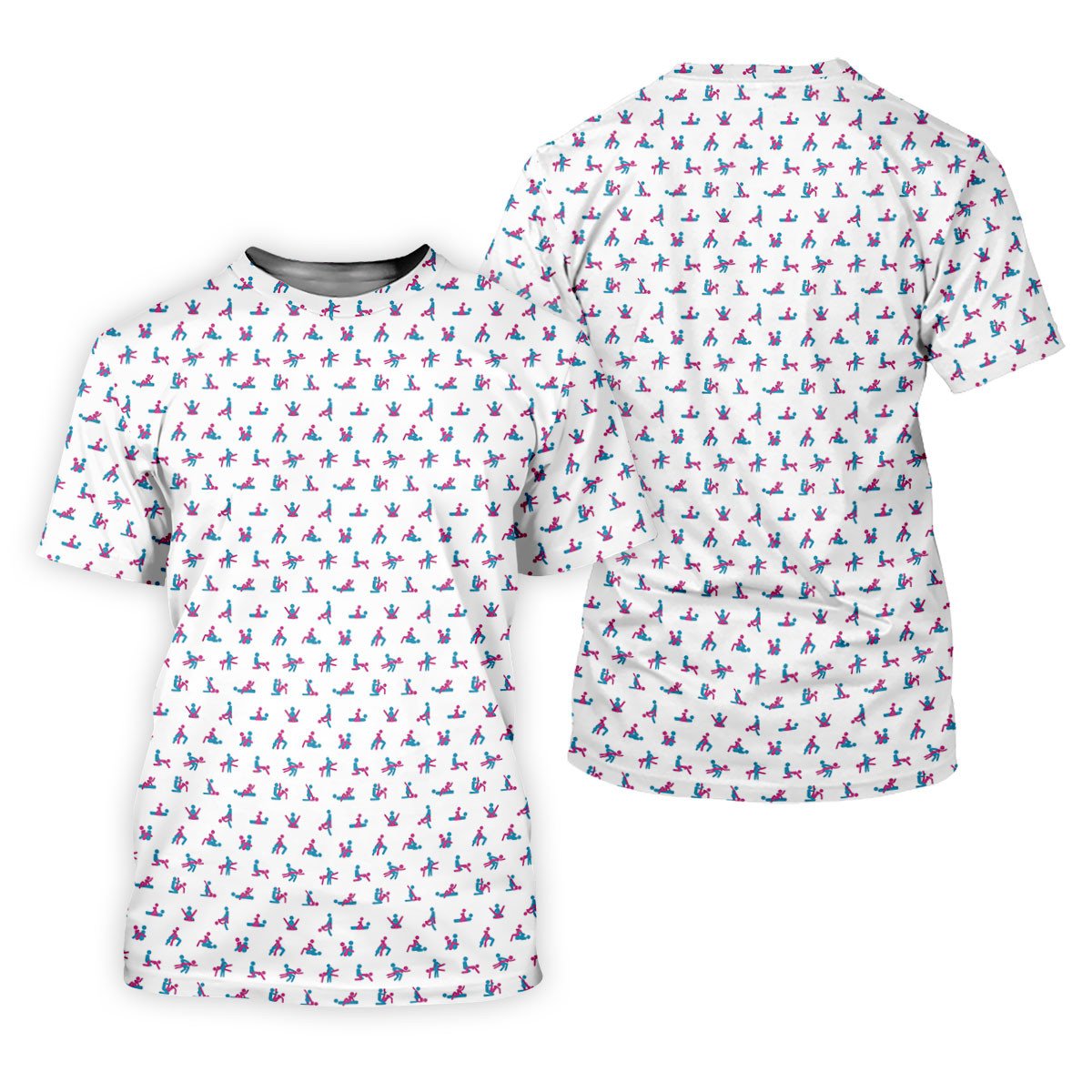 Blue And Pink Naughty Stick People White Golf Shirt, Ladies Golf Polos, Golf Gifts For Women SH818