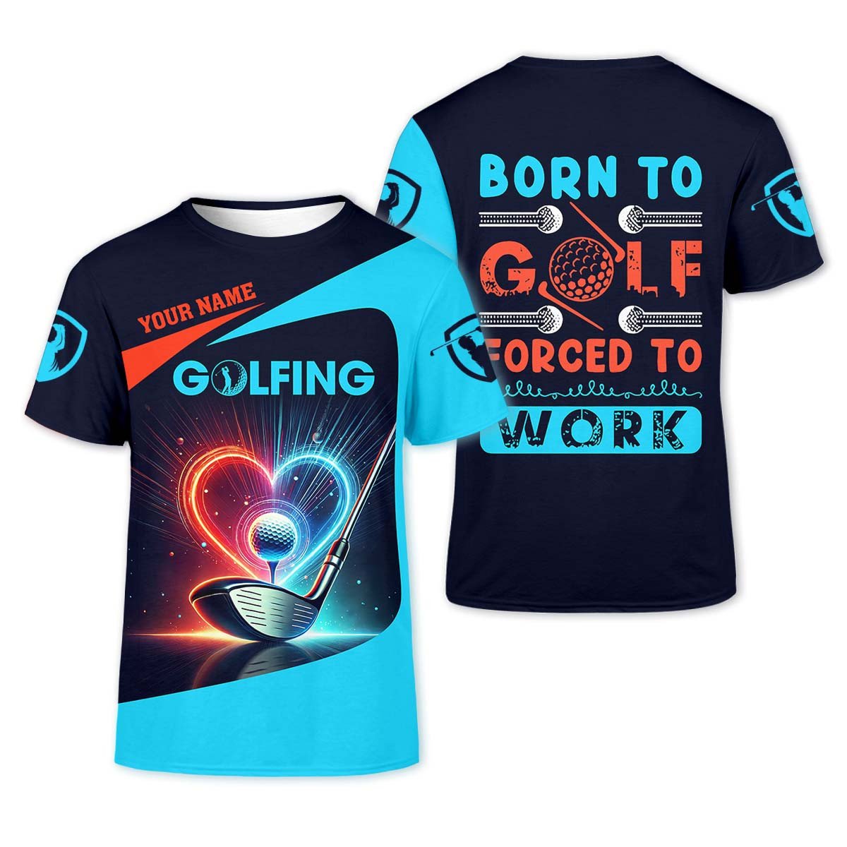Born To Golf Force To Work Funny Golf Polo Shirt, Golfing Apparel, Funny Golf Polos, Golf Gift For Men SH818