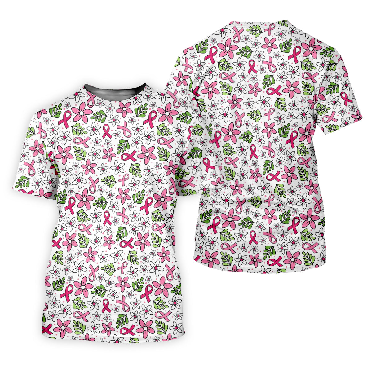 Breast Cancer Awareness Ribbon Flower Men Shirt, Cancer Awareness Shirt, Polo Shirts For Men SH818