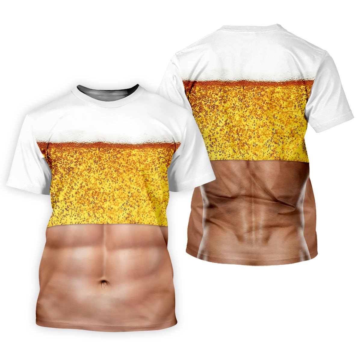 Bubbly Beer Foam Faux Abs Sleeveless Crop Golf Shirt, Golf Tops For Women, Ladies Golf Top SH818
