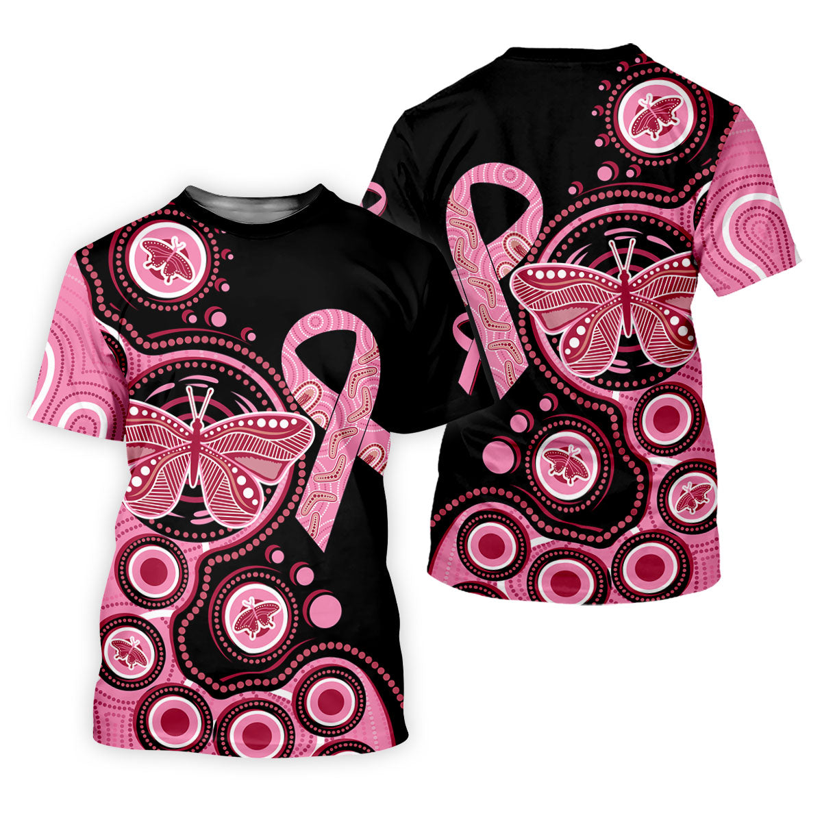 Breast Cancer Pink Butterfly Golf Tops For Men, Cancer Awareness Shirt, Polo Shirts For Men SH818