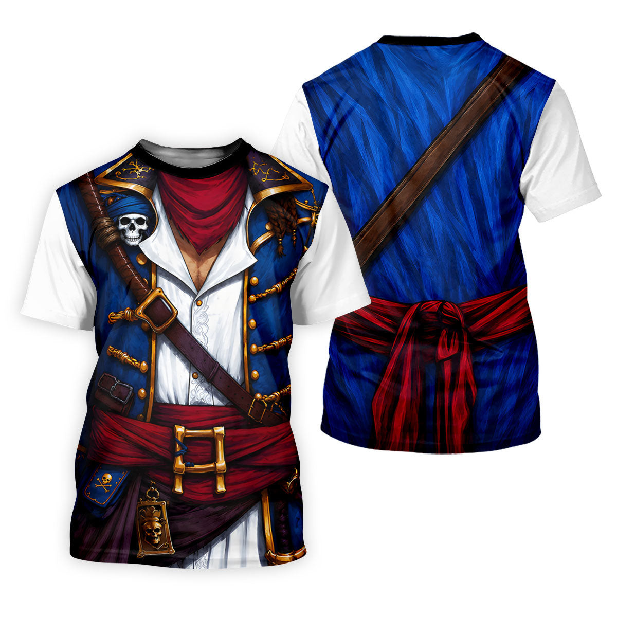 Caribbean Pirate Golf Shirt, Classic Buccaneer Captain Uniform, Golf Shirt For Men SH818