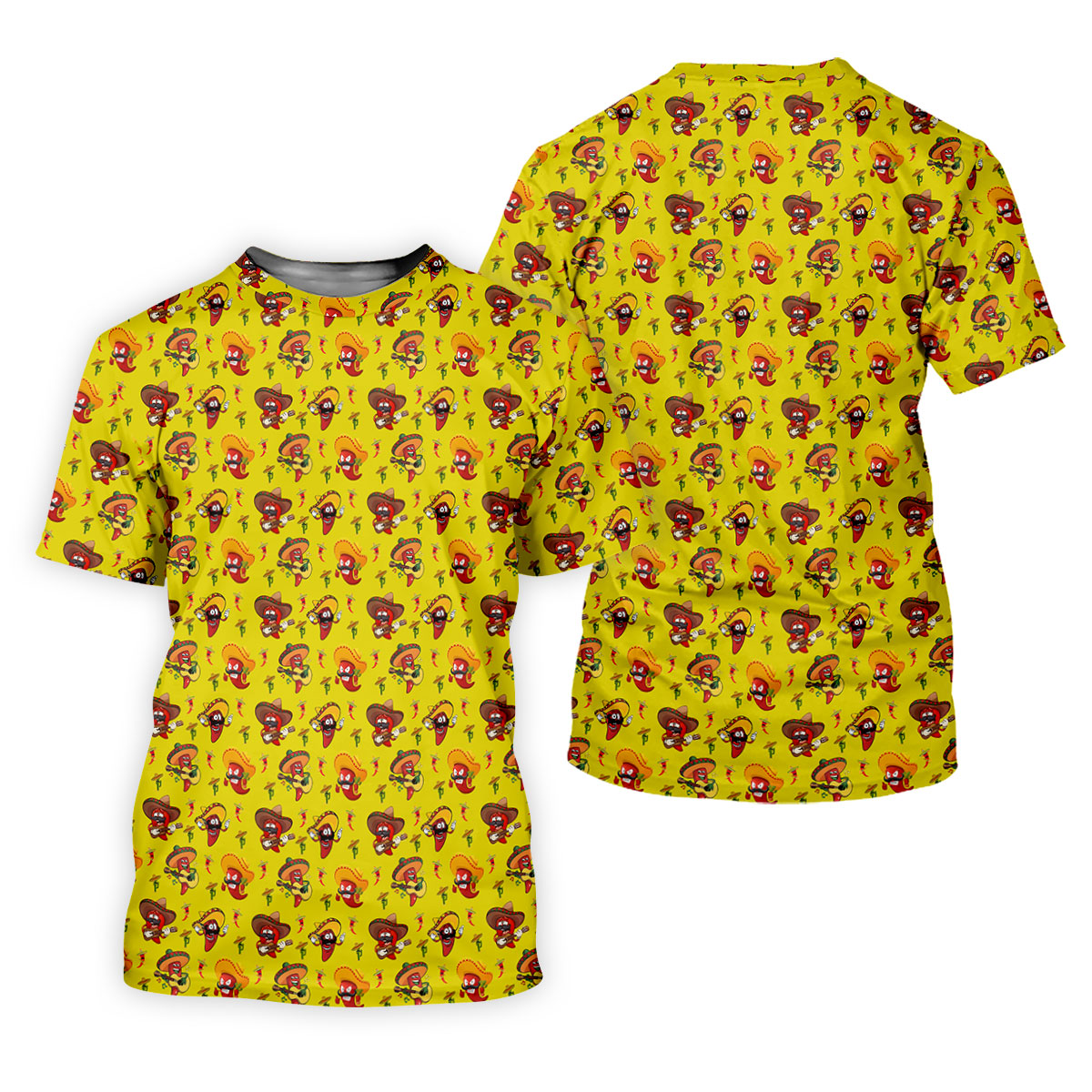 Cartoon Chili Pepper Mexican Sombrero Cinco De Mayo Celebration Fiesta Themed Golf Shirt For Women SH818