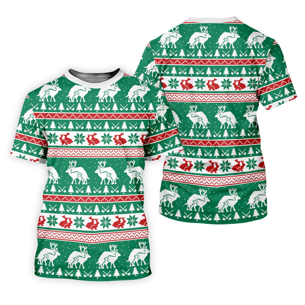 Christmas Festive Reindeer Snowflakes Christmas Golf Shirt, Ladies Golf Shirts, Golf Gifts For Women SH818