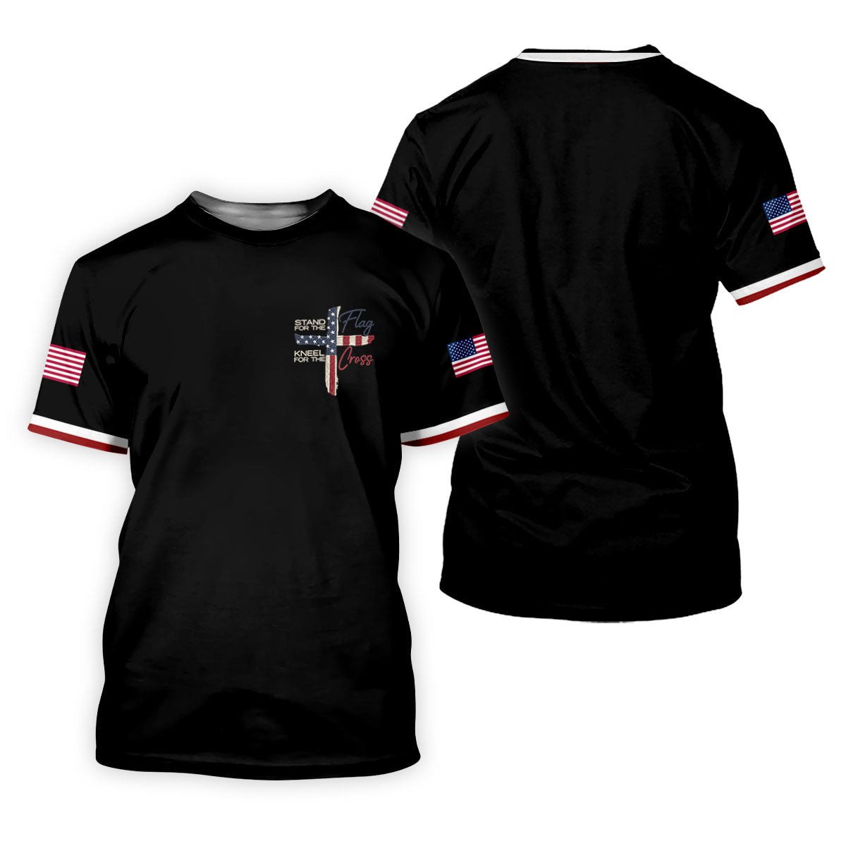Stand For The Flag Kneel For The Cross Golf Shirt, Patriotic Christian Women's Shirt, American Faith Apparel SH818