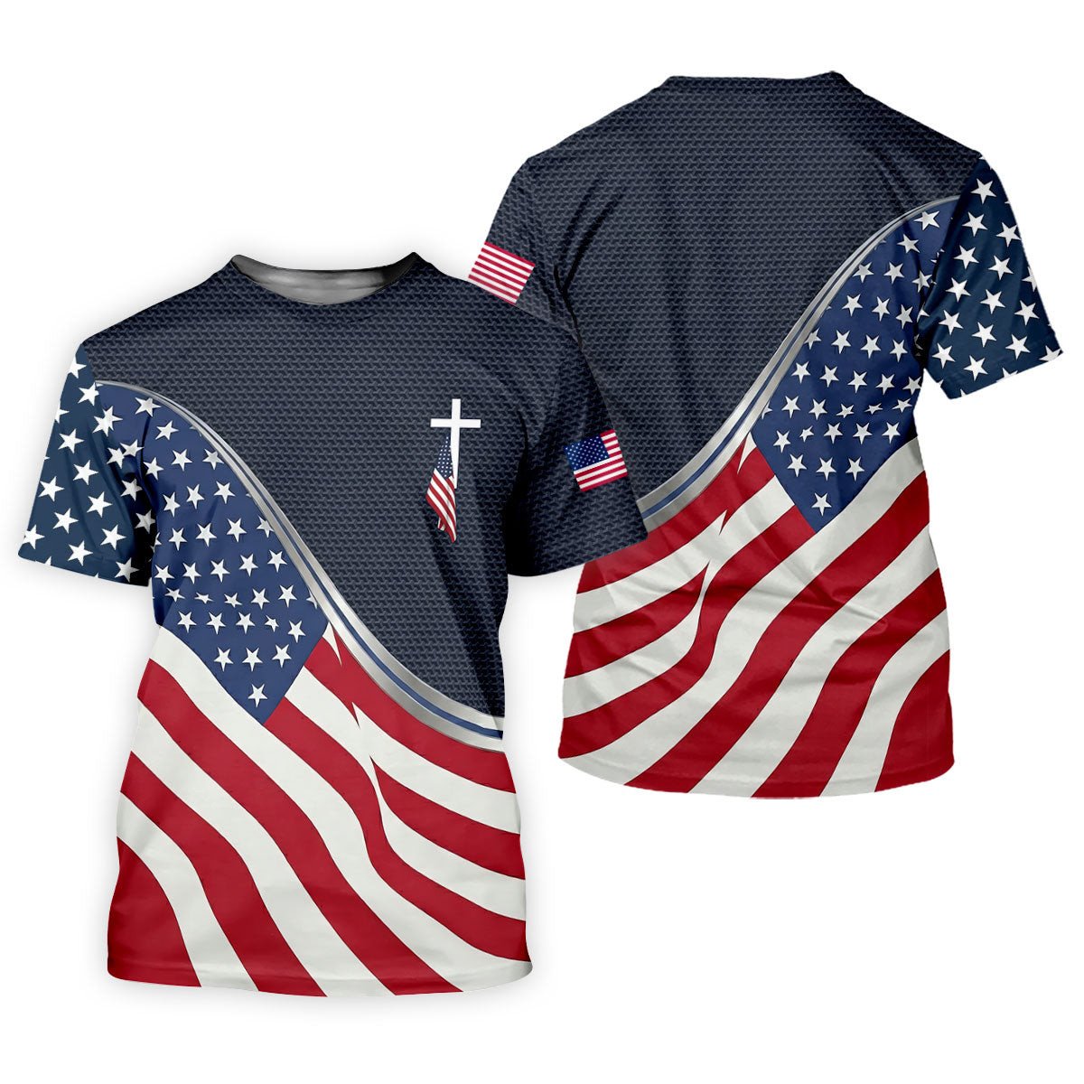 Christian American Flag Cross Golf Polo Shirt, Women's Golf Polo, Golf Tops For Women SH818