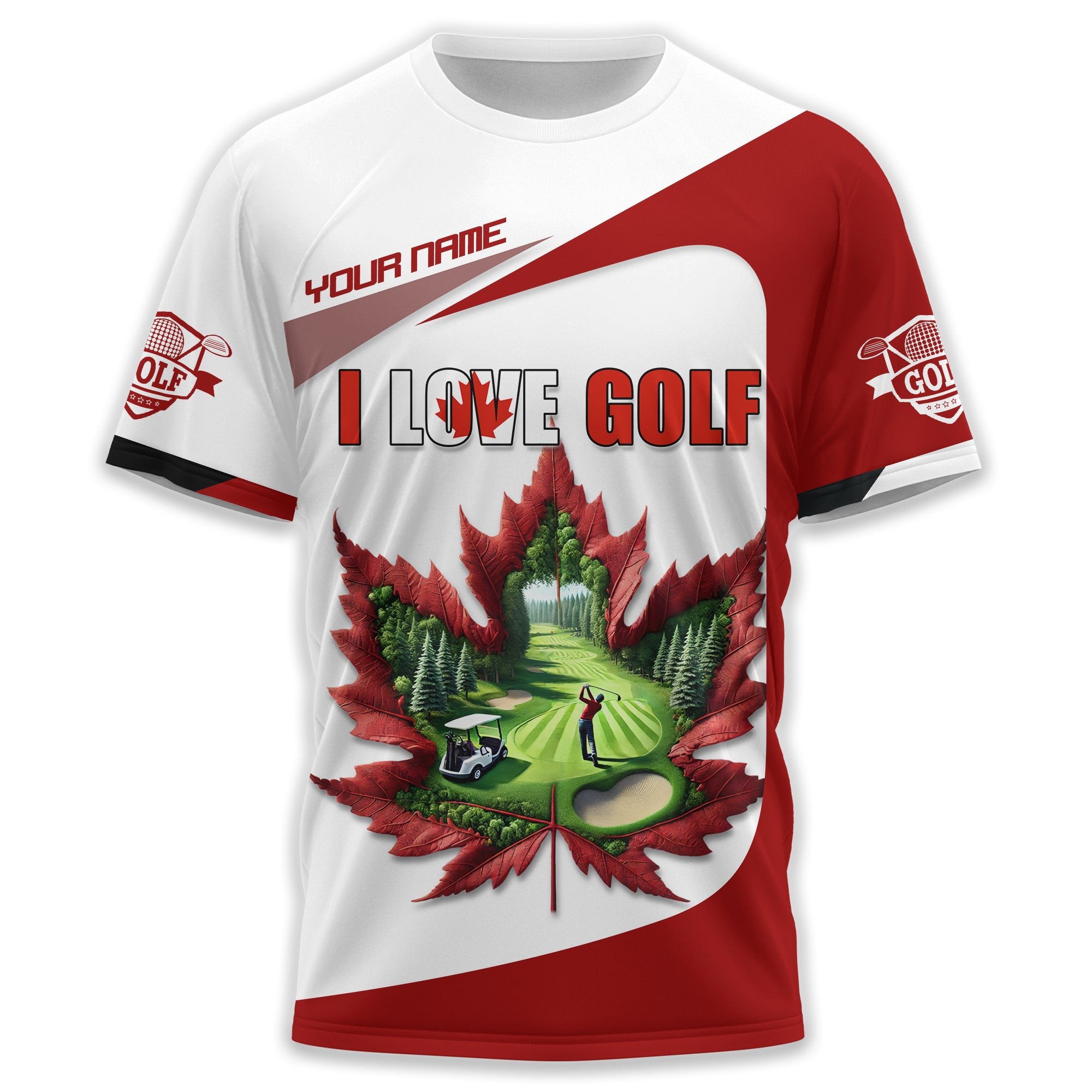 Canadian Maple Leaf Men's Golf Polo Shirt, Golfing Apparel, Golf Gifts For Men SH818
