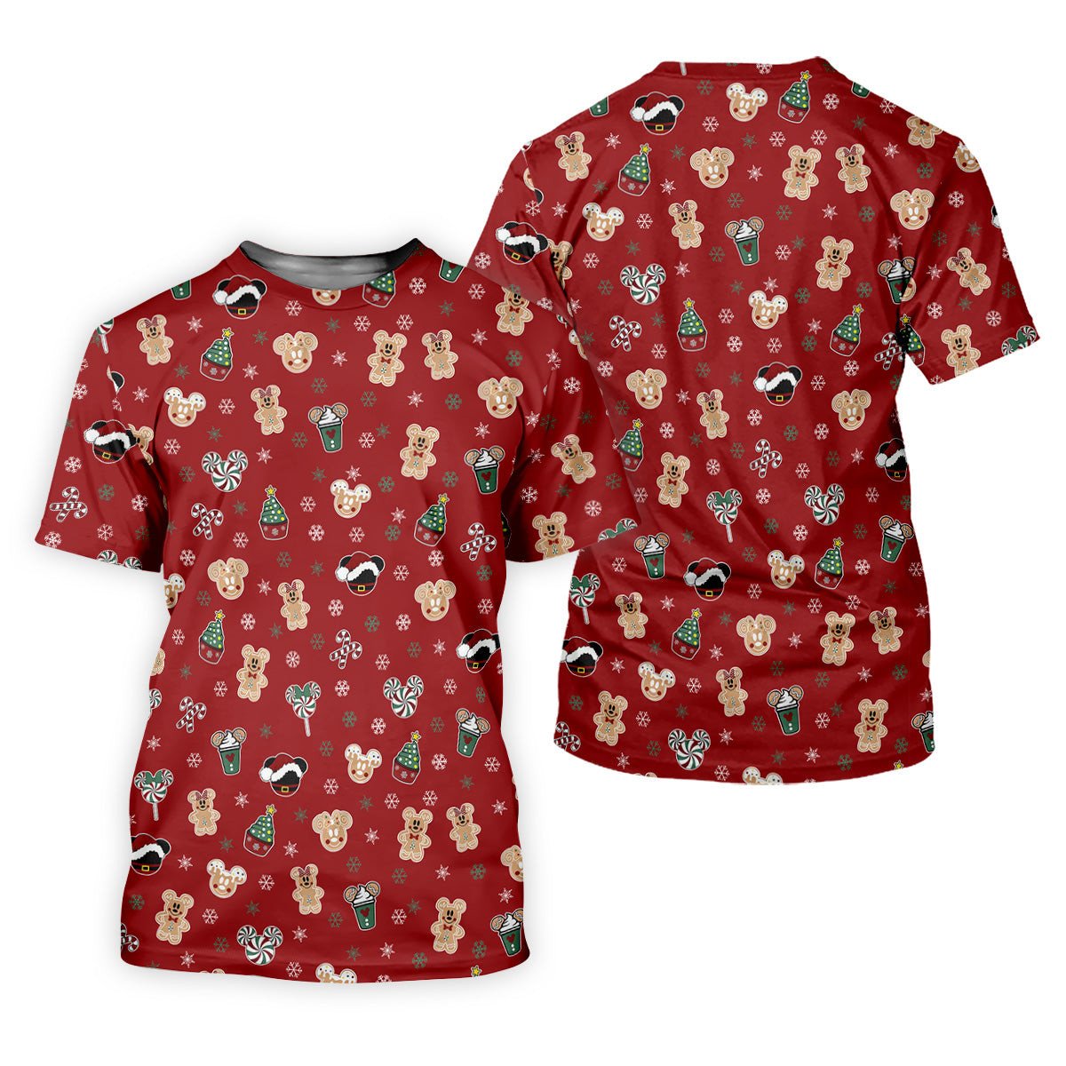 Christmas Gingerbread Red Golf Shirt, Holiday Pattern Christmas Golf Shirt, Women's Polo Shirt SH818