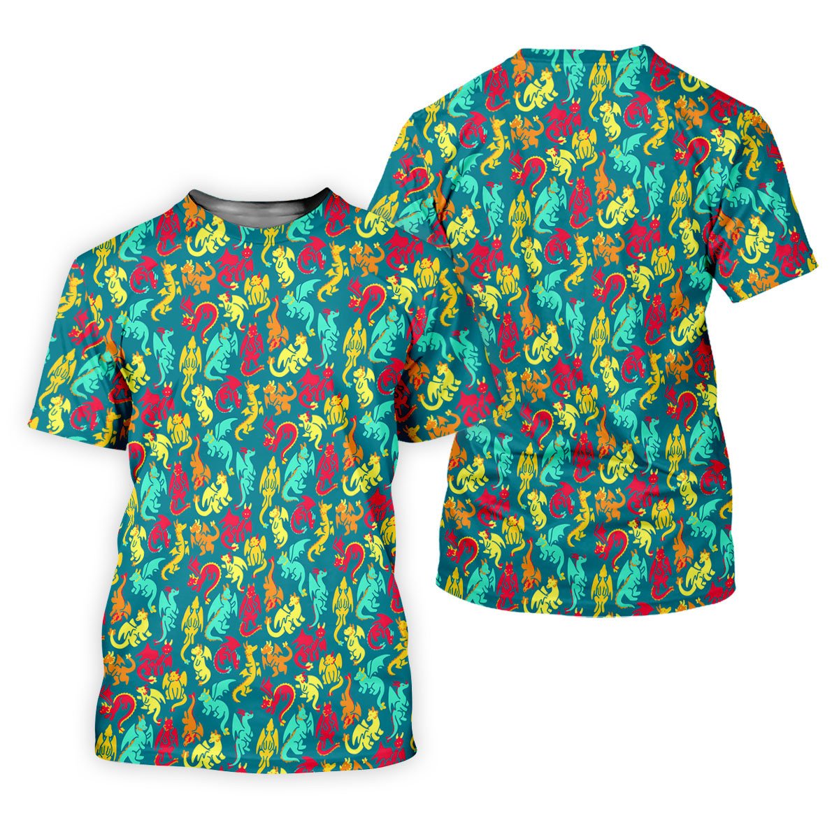 Cartoon Dragons Colorful Golf Shirt, Cute Golf Outfit, Women's Polo Shirt, Ladies Golf Shirts SH818