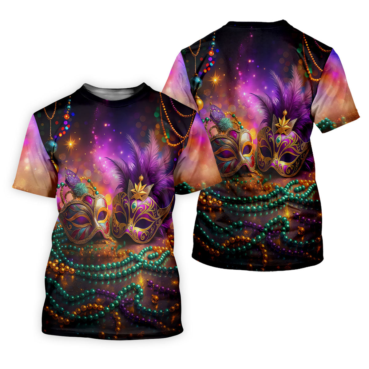 Carnival Mask Beads Chain Bokeh Effect Mardi Gras Golf Shirt, Polo Shirts For Men, Golf Shirts For Men SH818