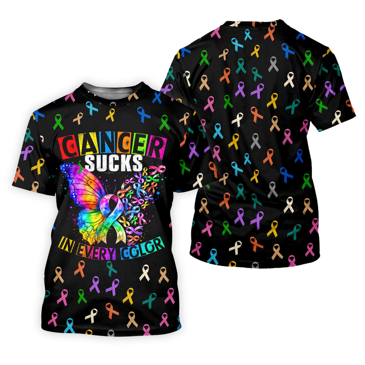 Cancer Sucks In Every Color Breast Cancer Polo Shirt, Golf Shirts For Men, Mens Golf Polo SH818