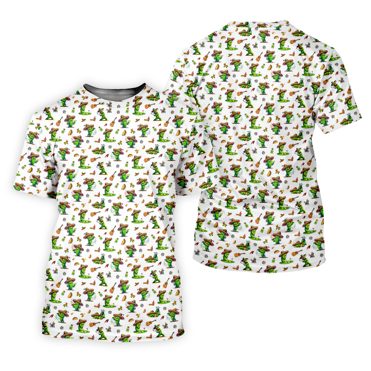 Cartoon Mustach Funny Cactus Cinco De Mayo Celebration Fiesta Themed White Golf Shirt For Women SH818