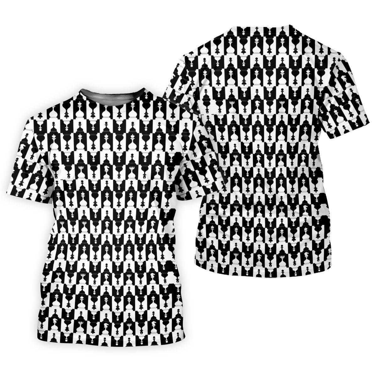 Chess Board Pattern Hawaiian Golf Shirt, Chess Lover Gift Women's Golf Tops, Ladies Golf Shirts SH818
