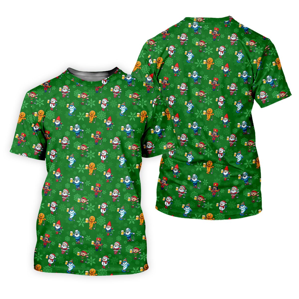 Christmas Characters Golf And Beer Green Women's Funny Golf Shirts, Christmas Golf Shirt, Polo Shirts For Women SH818