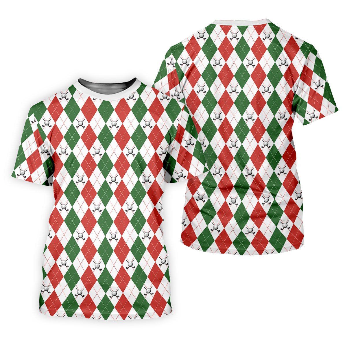 Christmas Plaid Argyle Pattern Golf Polo Shirt, Christmas Golf Gift, Ladies Golf Shirts, Golfing Apparel SH818