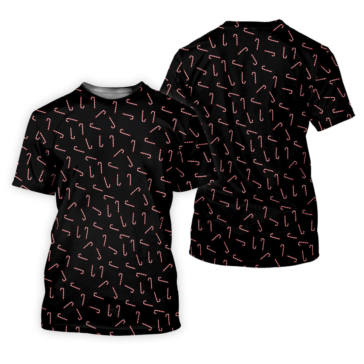 Christmas Candy Cane Golf Tops For Men, Christmas Golf Shirt, Black Golf Polo Shirt, Golf Gift For Men SH818
