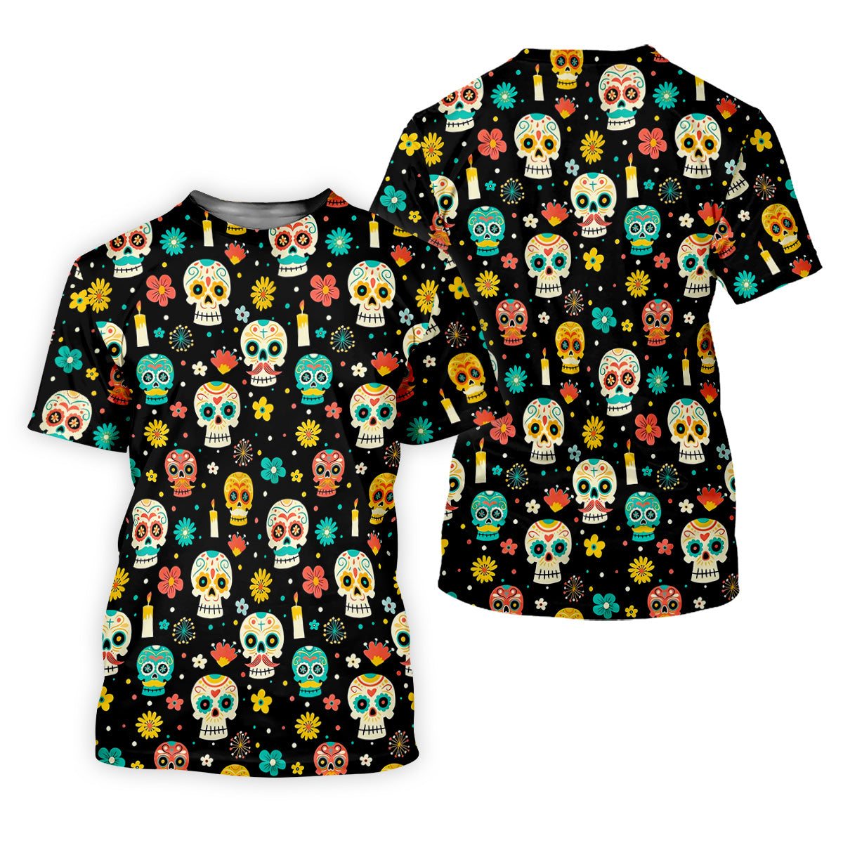Cartoon Sugar Skull Mexican Day of the Dead Golf Shirt, Ladies Sleeveless Tops, Women's Golf Shirts SH818
