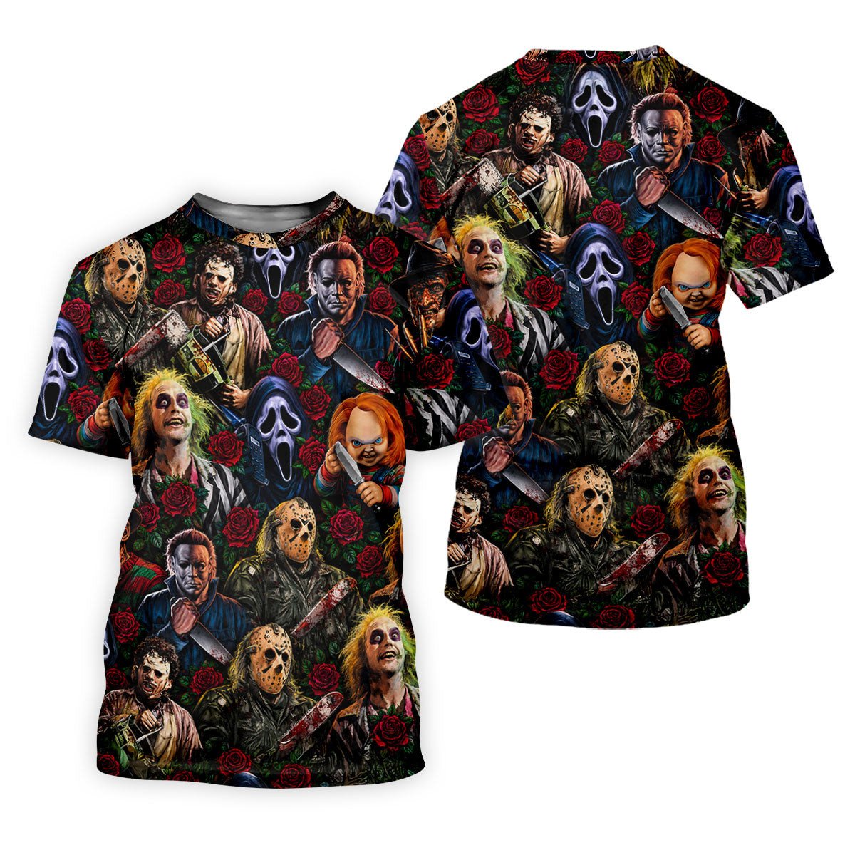 Classic Horror Characters The Red Rose Hawaiian Golf Shirt, Men's Golf Shirt, Polo Shirts For Men SH818