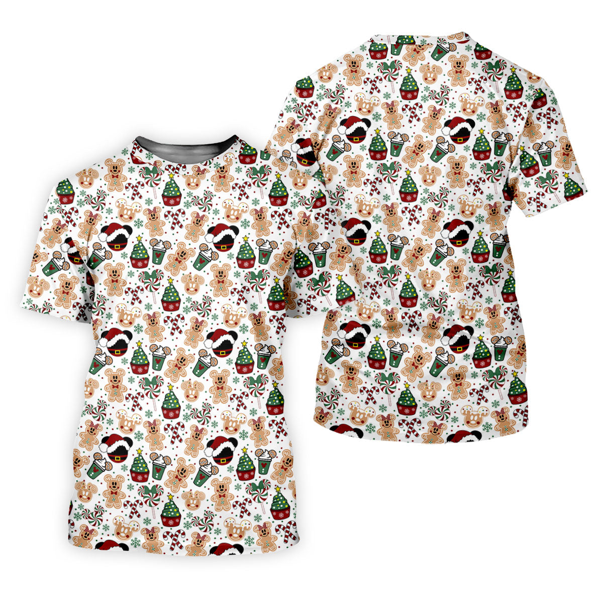 Christmas Sweets Pattern Women Golf Top, Cartoon Print Ladies Golf Polos, Christmas Golf Shirt, Golfing Apparel SH818