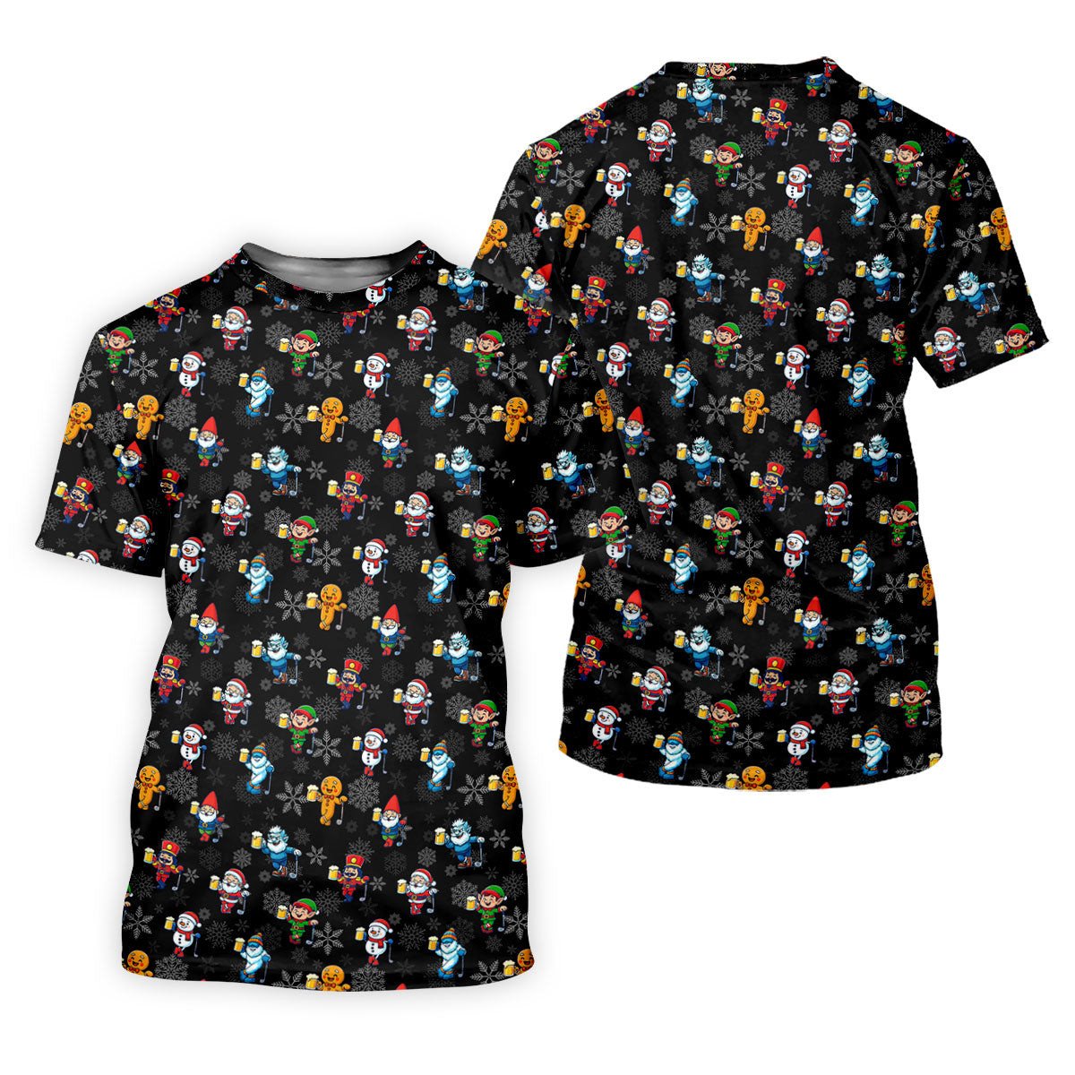 Classic Christmas Characters Black Golf Shirt, Christmas Golf Shirt, Women's Golf Tops, Ladies Golf Shirts SH818