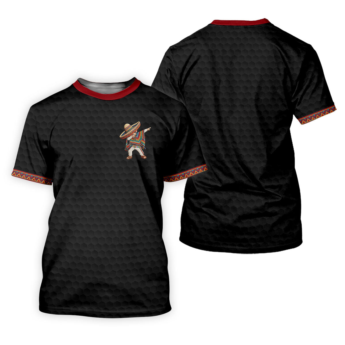 Cinco De Mayo Celebration Golf Ball Pattern Black Golf Shirt, Polo Shirts For Men SH818