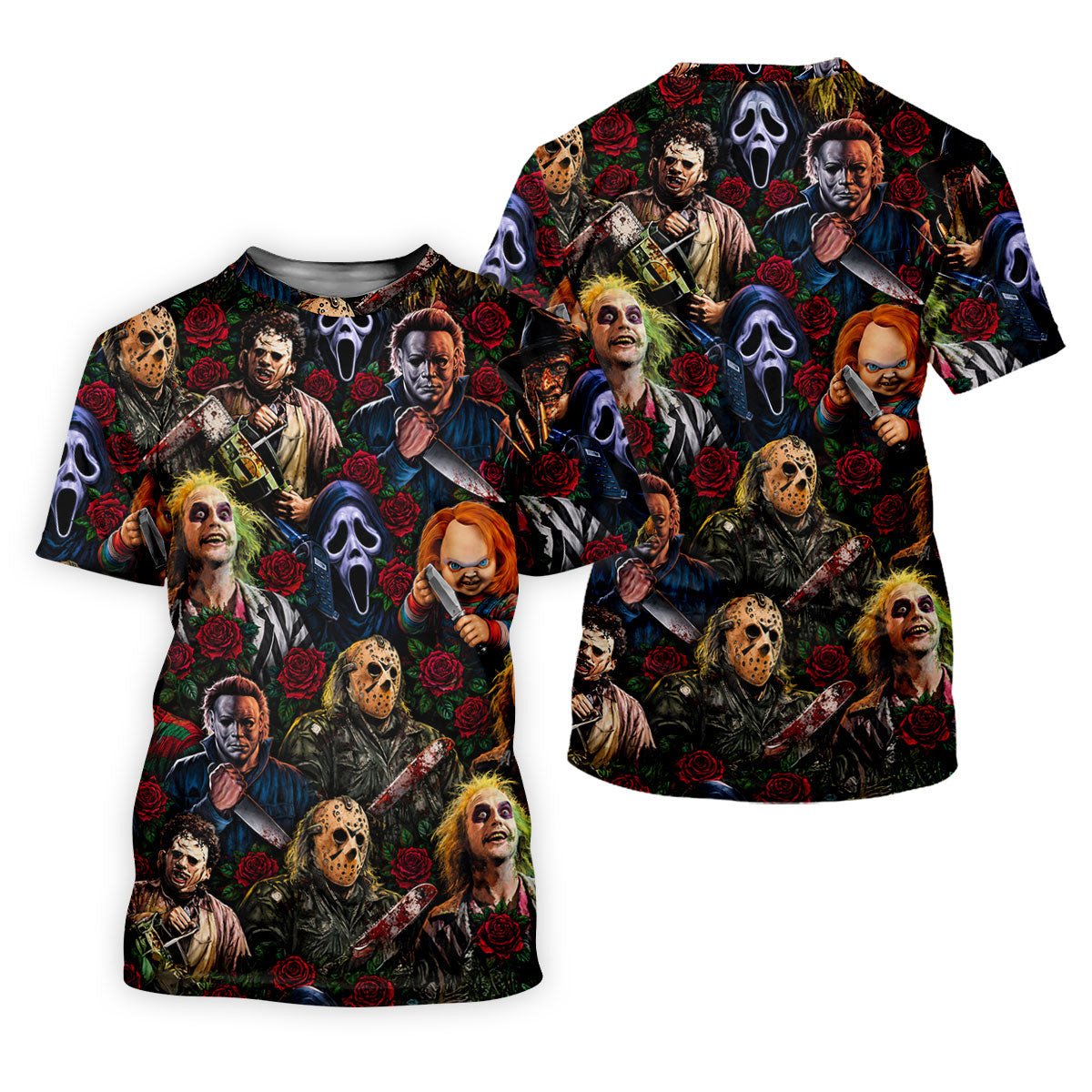 Classic Horror Characters The Red Rose Hawaiian Golf Shirt, Women's Golf Tops, Ladies Golf Shirts SH818