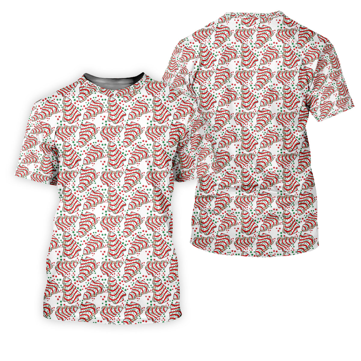 Christmas Tree Cakes White And Red Golf Tops For Men, Christmas Golf Shirt, Polo Shirts For Men SH818