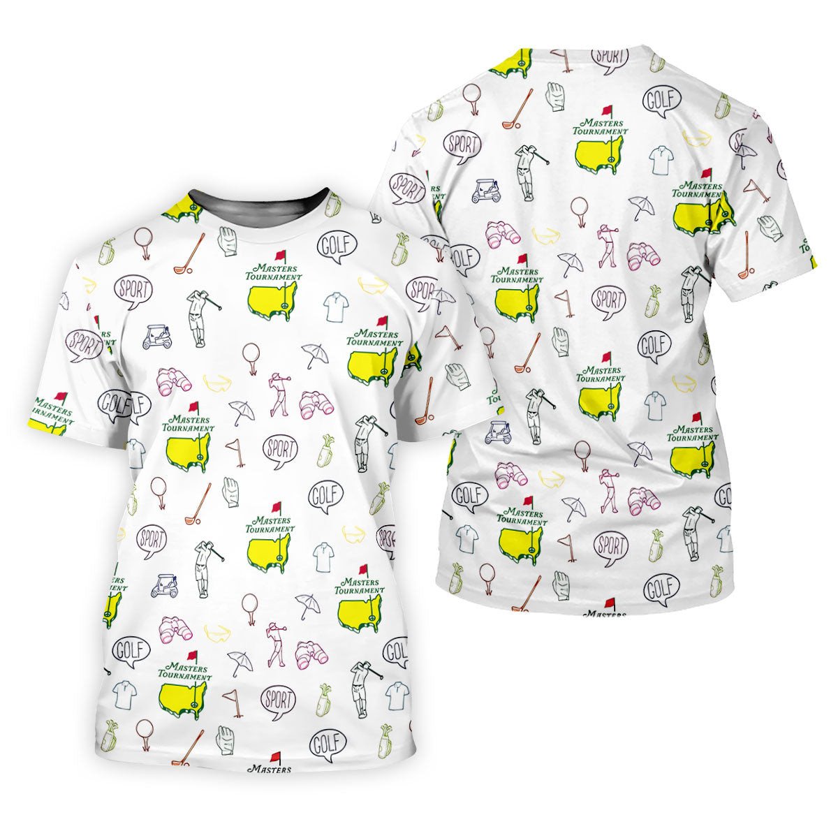 Classic Golf Icon Pattern Polo Shirt, Golf Shirts For Women, Women's Golf Apparel SH818