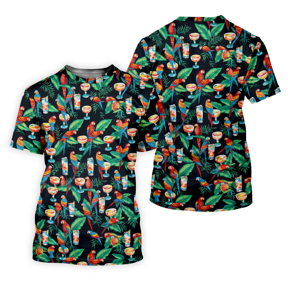 Colorful Parrots Margaritas Cinco De Mayo Celebration Fiesta Themed Tropical Pattern Golf Shirt For Women SH818