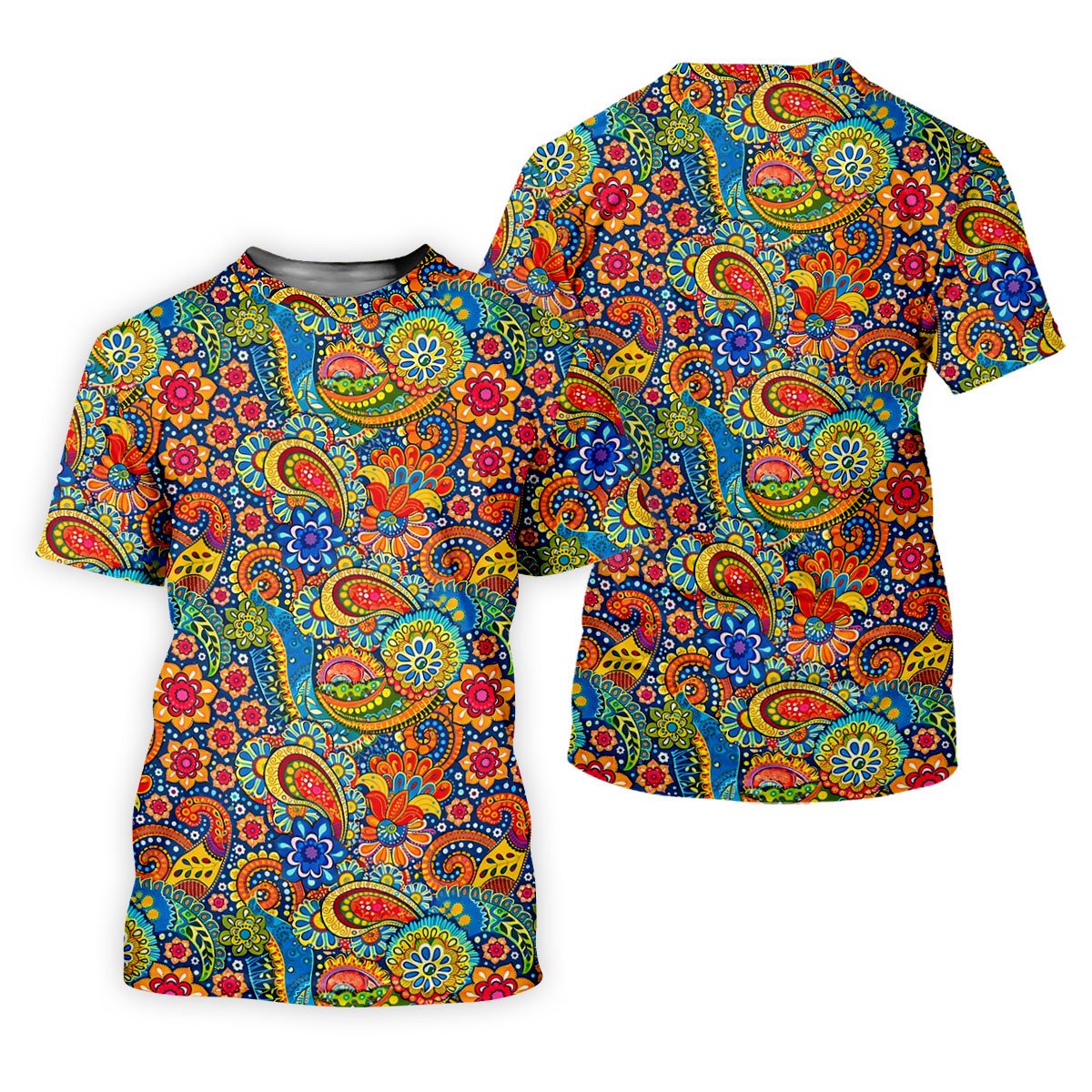 Colorful Floral Paisley Pattern Polo Shirt, Golf Tops For Women, Hawaiian Golf Shirt, Women's Golf Apparel SH818