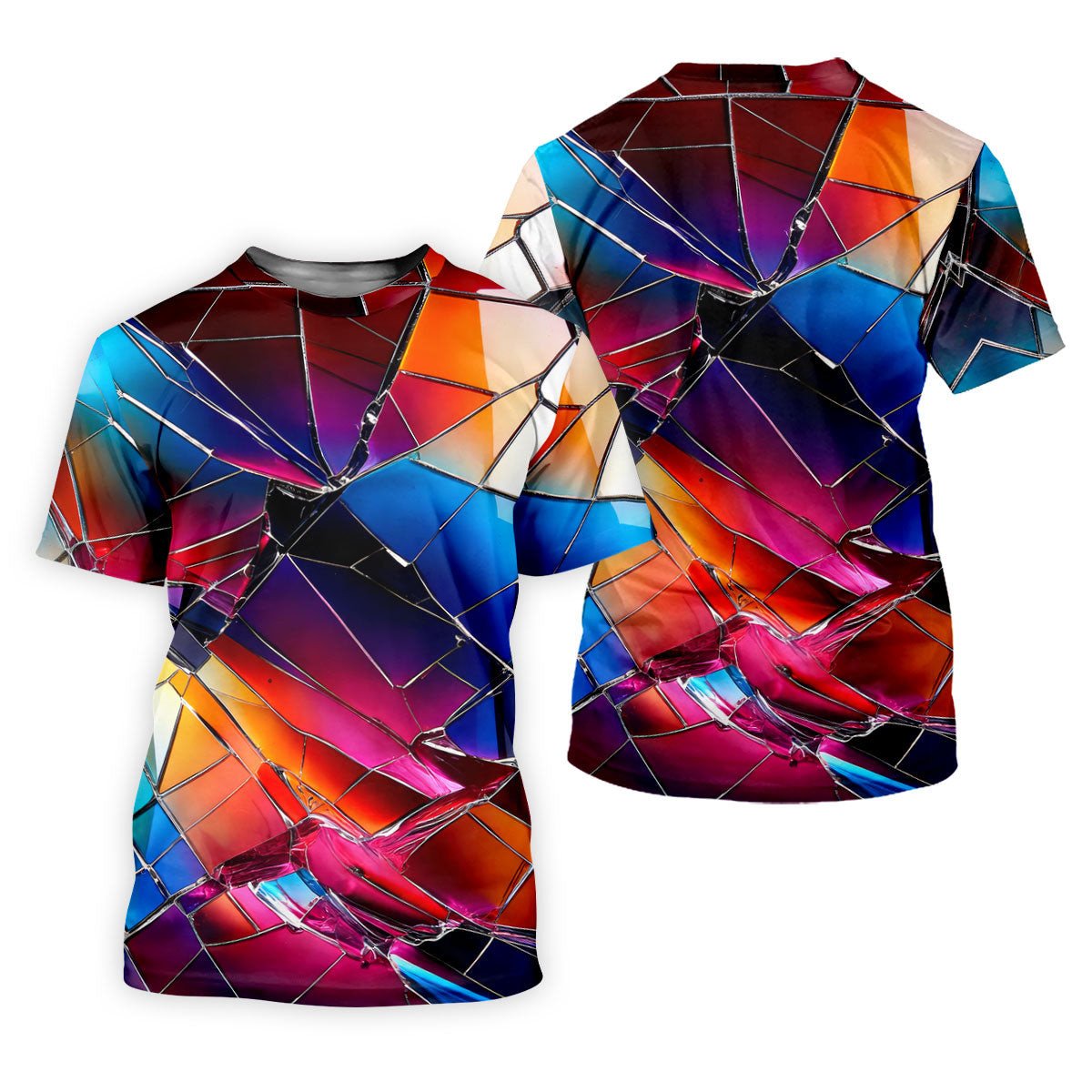 Colorful Broken Glass Abstract Golf Polo Shirt, Golf Shirts For Men, Printed Golf Shirts SH818